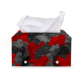 Black And Red Camouflage Print Leather Tissue Box Cover