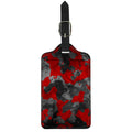 Black And Red Camouflage Print Luggage Tag