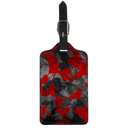 Black And Red Camouflage Print Luggage Tag