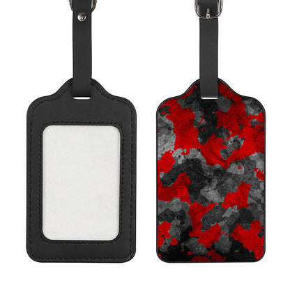 Black And Red Camouflage Print Luggage Tag