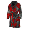 Black And Red Camouflage Print Men's Bathrobe