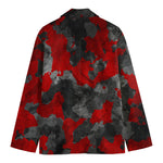 Black And Red Camouflage Print Men's Blazer