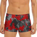Black And Red Camouflage Print Men's Short Boxer Briefs