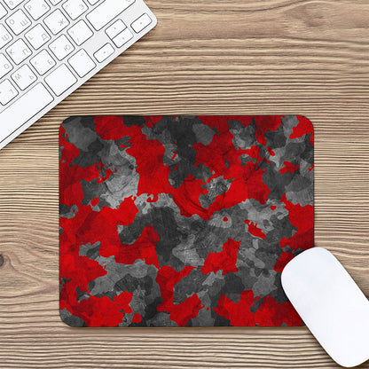 Black And Red Camouflage Print Mouse Pad