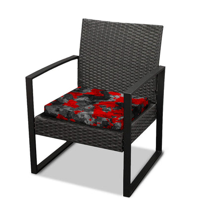 Black And Red Camouflage Print Outdoor Seat Cushion Cover
