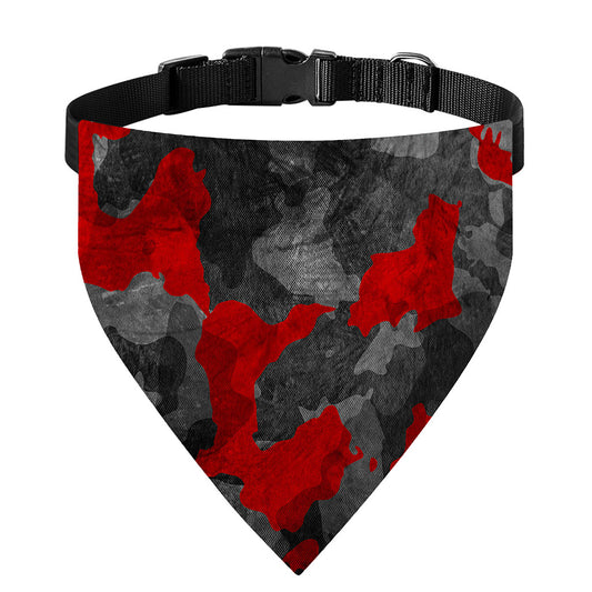 Black And Red Camouflage Print Over The Collar Dog Bandana