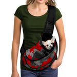 Black And Red Camouflage Print Pet Sling Carrier
