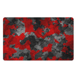 Black And Red Camouflage Print Polyester Doormat
