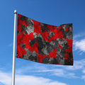 Black And Red Camouflage Print Polyester Flag
