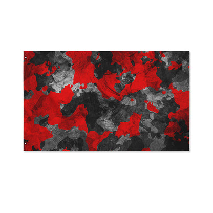 Black And Red Camouflage Print Polyester Flag