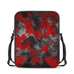 Black And Red Camouflage Print Rectangular Crossbody Bag