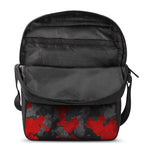 Black And Red Camouflage Print Rectangular Crossbody Bag
