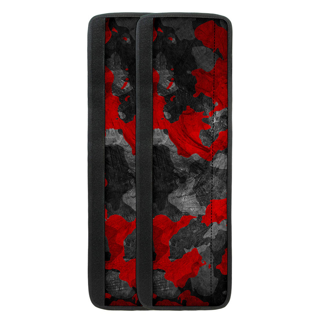 Black And Red Camouflage Print Refrigerator Handle Covers