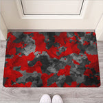 Black And Red Camouflage Print Rubber Doormat