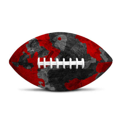 Black And Red Camouflage Print Rugby Ball