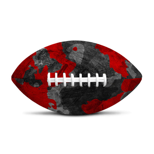 Black And Red Camouflage Print Rugby Ball