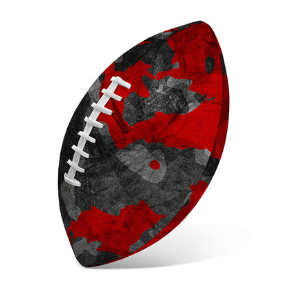 Black And Red Camouflage Print Rugby Ball