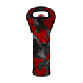 Black And Red Camouflage Print Single Neoprene Wine Tote