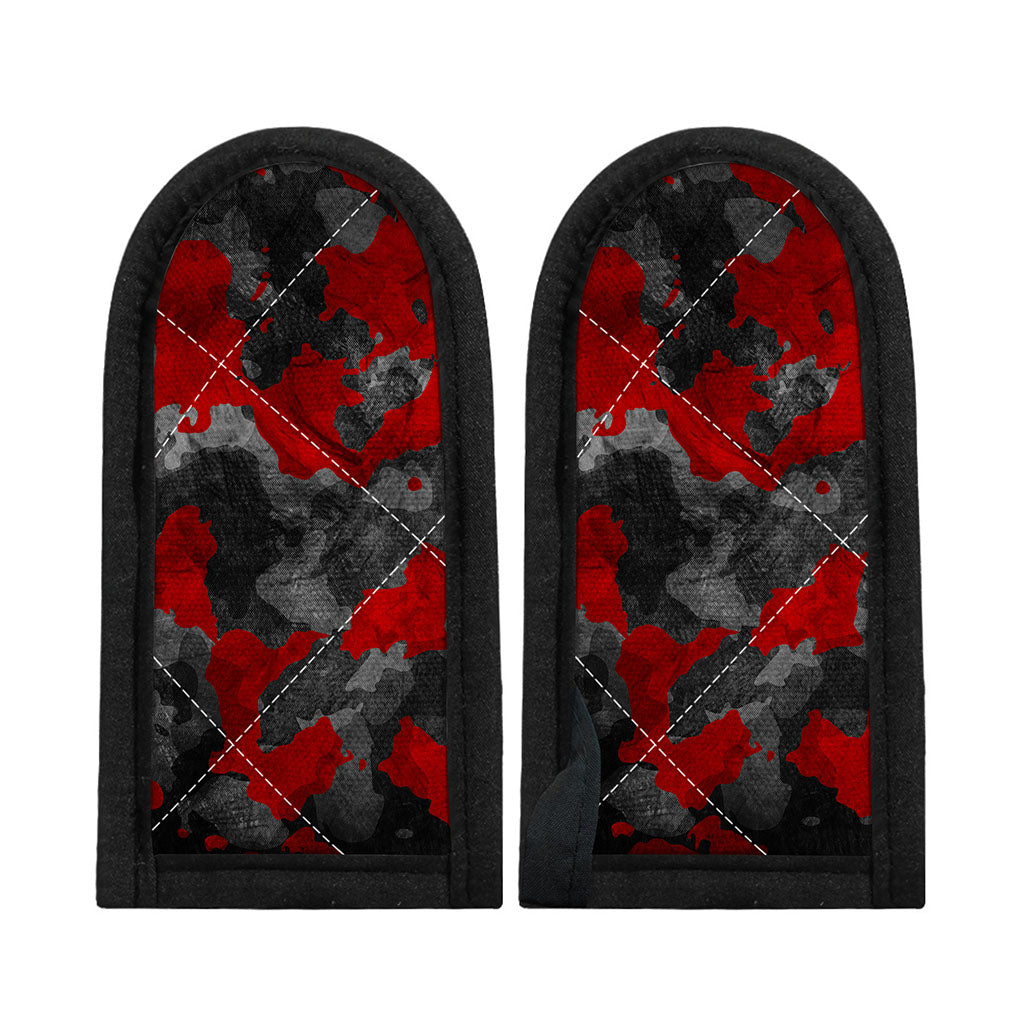 Black And Red Camouflage Print Skillet Handle Cover