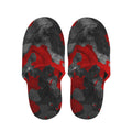 Black And Red Camouflage Print Slippers