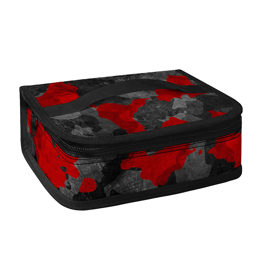 Black And Red Camouflage Print Small Lunch Bag