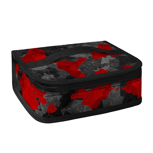 Black And Red Camouflage Print Small Lunch Bag