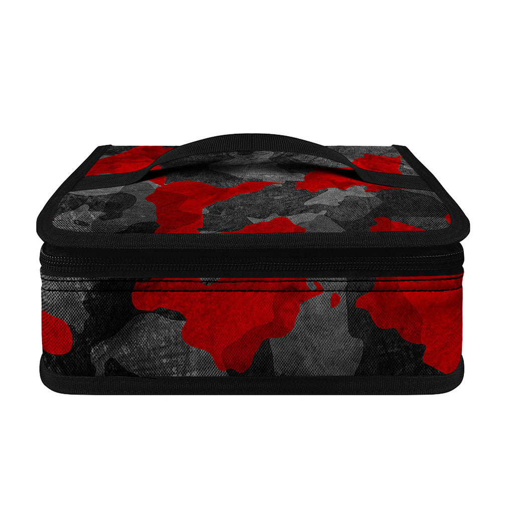 Black And Red Camouflage Print Small Lunch Bag