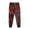 Black And Red Camouflage Print Sweatpants