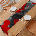 Black And Red Camouflage Print Table Runner
