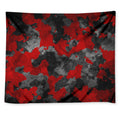 Black And Red Camouflage Print Tapestry