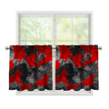 Black And Red Camouflage Print Tier Curtains