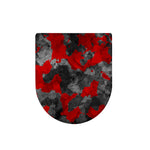 Black And Red Camouflage Print Toilet Lid Cover