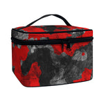 Black And Red Camouflage Print Travel Makeup Bag