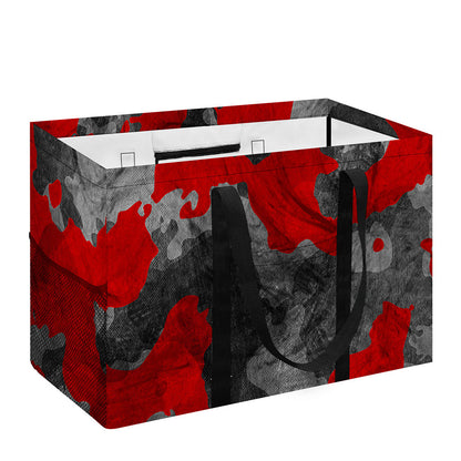 Black And Red Camouflage Print Utility Tote Bag