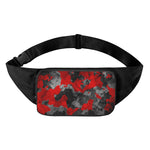 Black And Red Camouflage Print Waist Bag