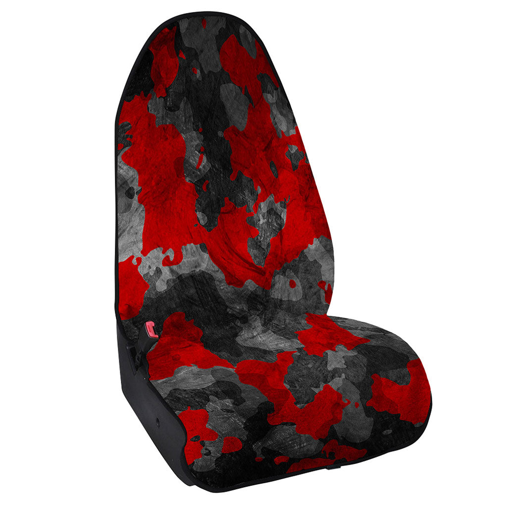 Black And Red Camouflage Print Waterproof Car Seat Cover