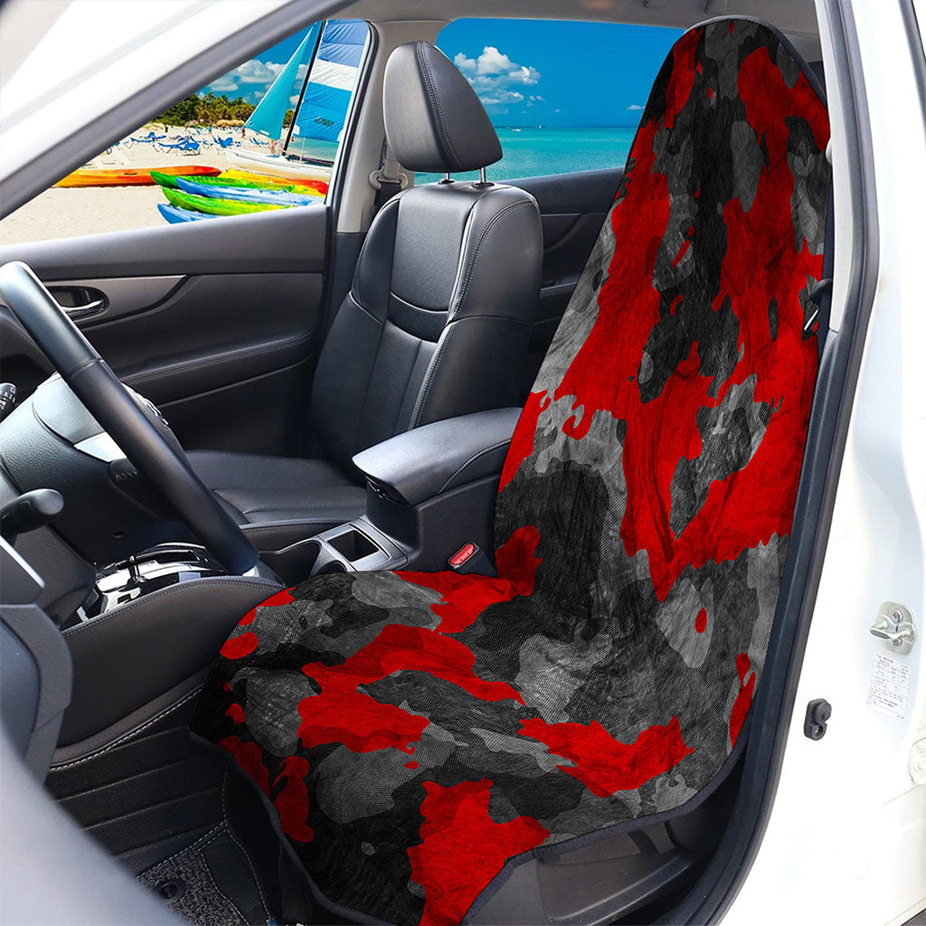 Black And Red Camouflage Print Waterproof Car Seat Cover