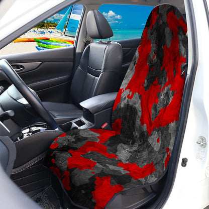 Black And Red Camouflage Print Waterproof Car Seat Cover
