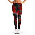 Black And Red Camouflage Print Women's Leggings