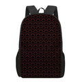 Black And Red Canadian Maple Leaf Print 17 Inch Backpack