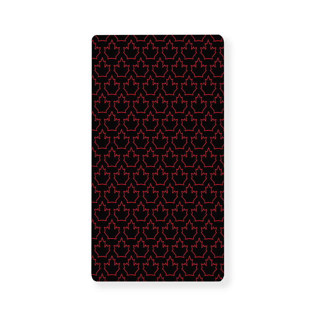 Black And Red Canadian Maple Leaf Print Baby Crib Sheet