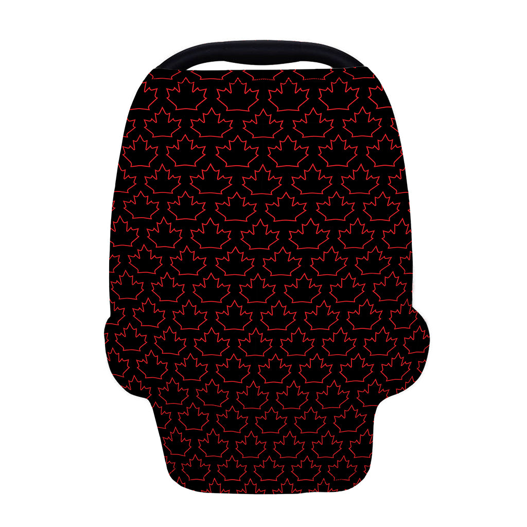 Black And Red Canadian Maple Leaf Print Baby Seat Cover
