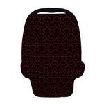 Black And Red Canadian Maple Leaf Print Baby Seat Cover