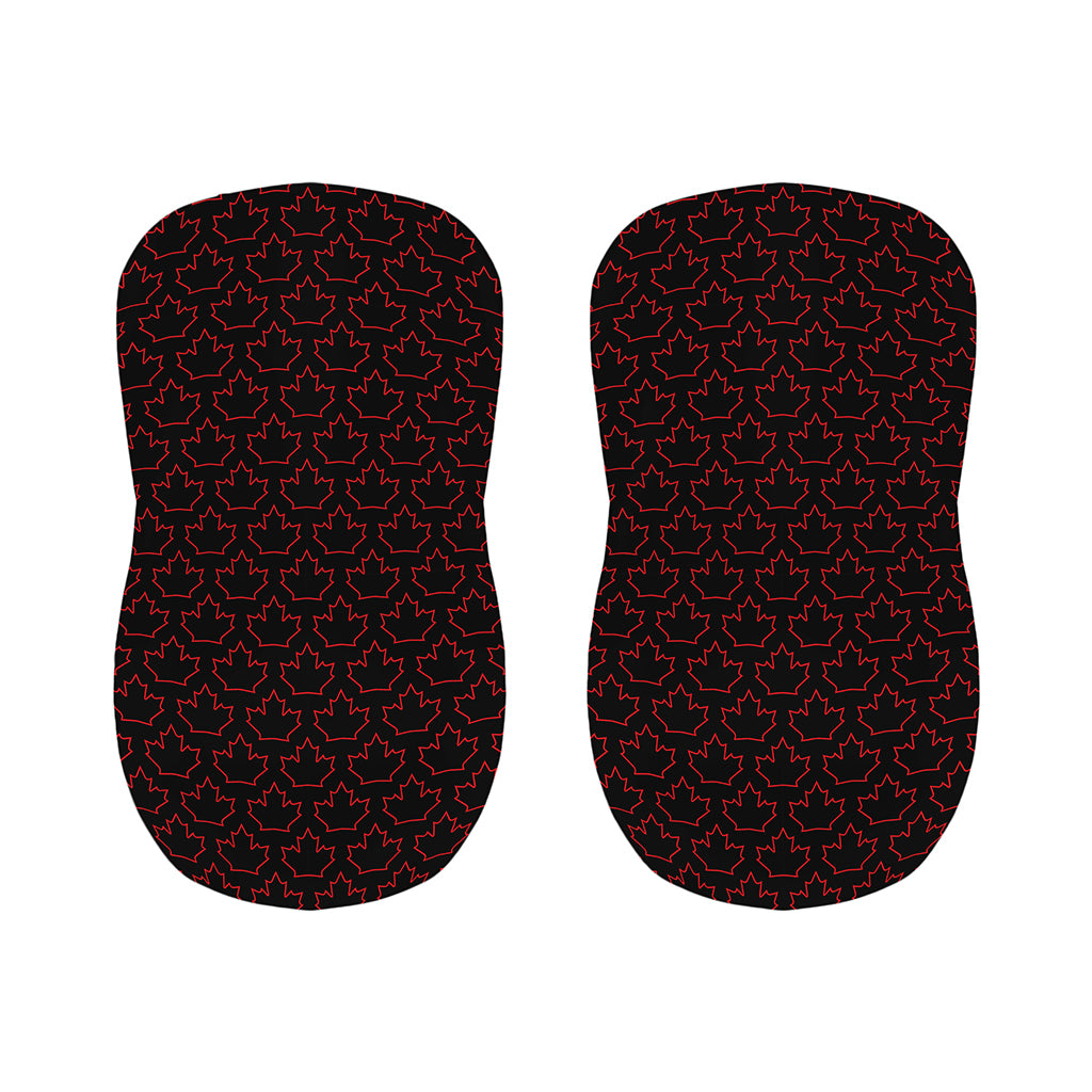 Black And Red Canadian Maple Leaf Print Bar Stool Covers