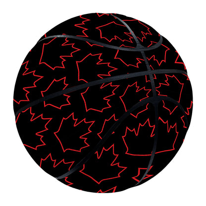 Black And Red Canadian Maple Leaf Print Basketball