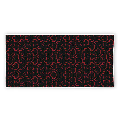 Black And Red Canadian Maple Leaf Print Beach Towel