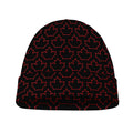 Black And Red Canadian Maple Leaf Print Beanie