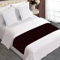 Black And Red Canadian Maple Leaf Print Bed Runner