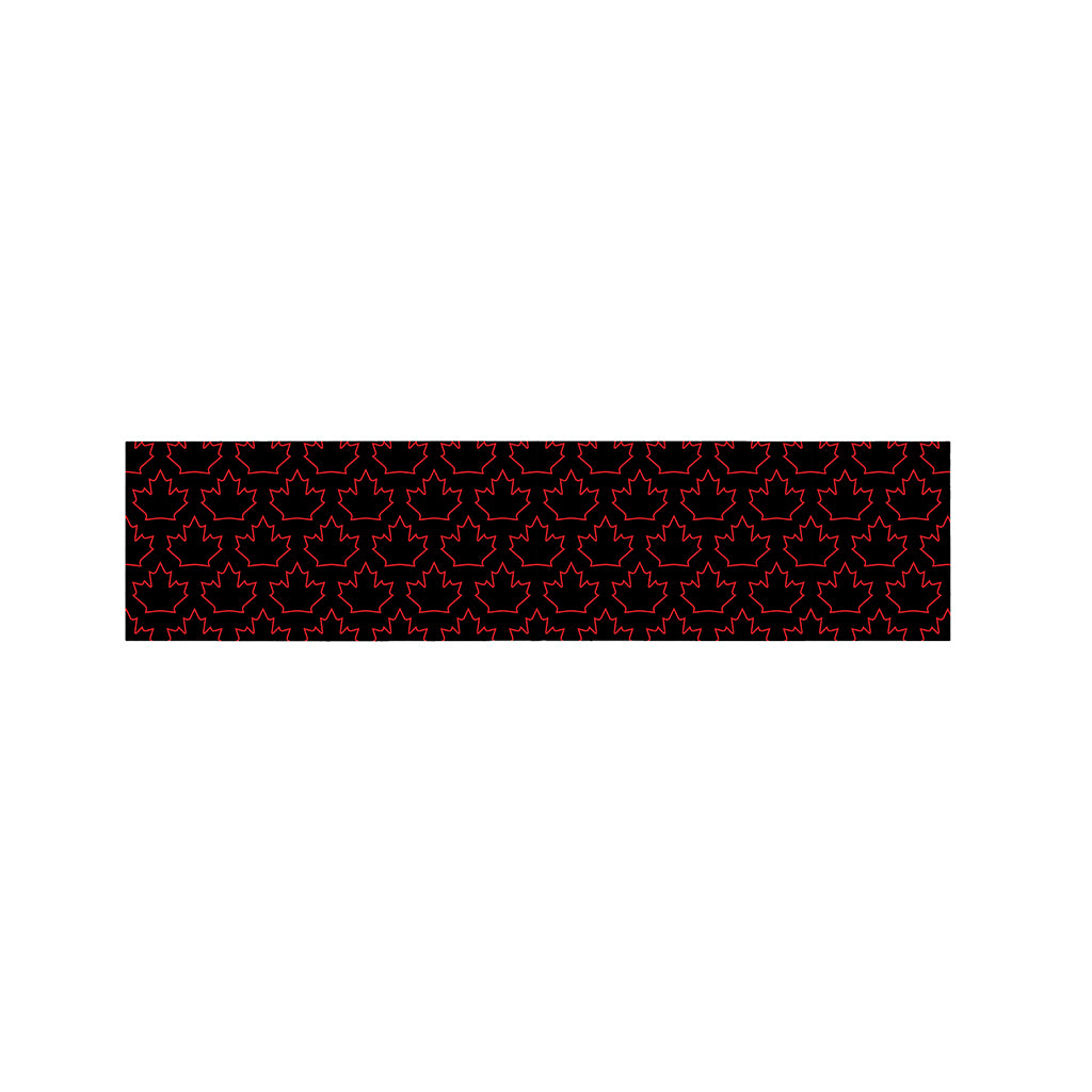 Black And Red Canadian Maple Leaf Print Bed Runner