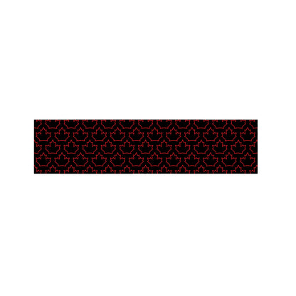 Black And Red Canadian Maple Leaf Print Bed Runner